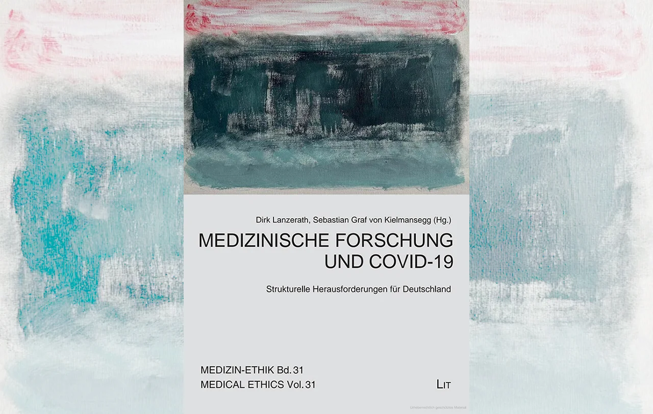 Medizinische Forschung und COVID-19 - 3:2 - bunter Hintergrund